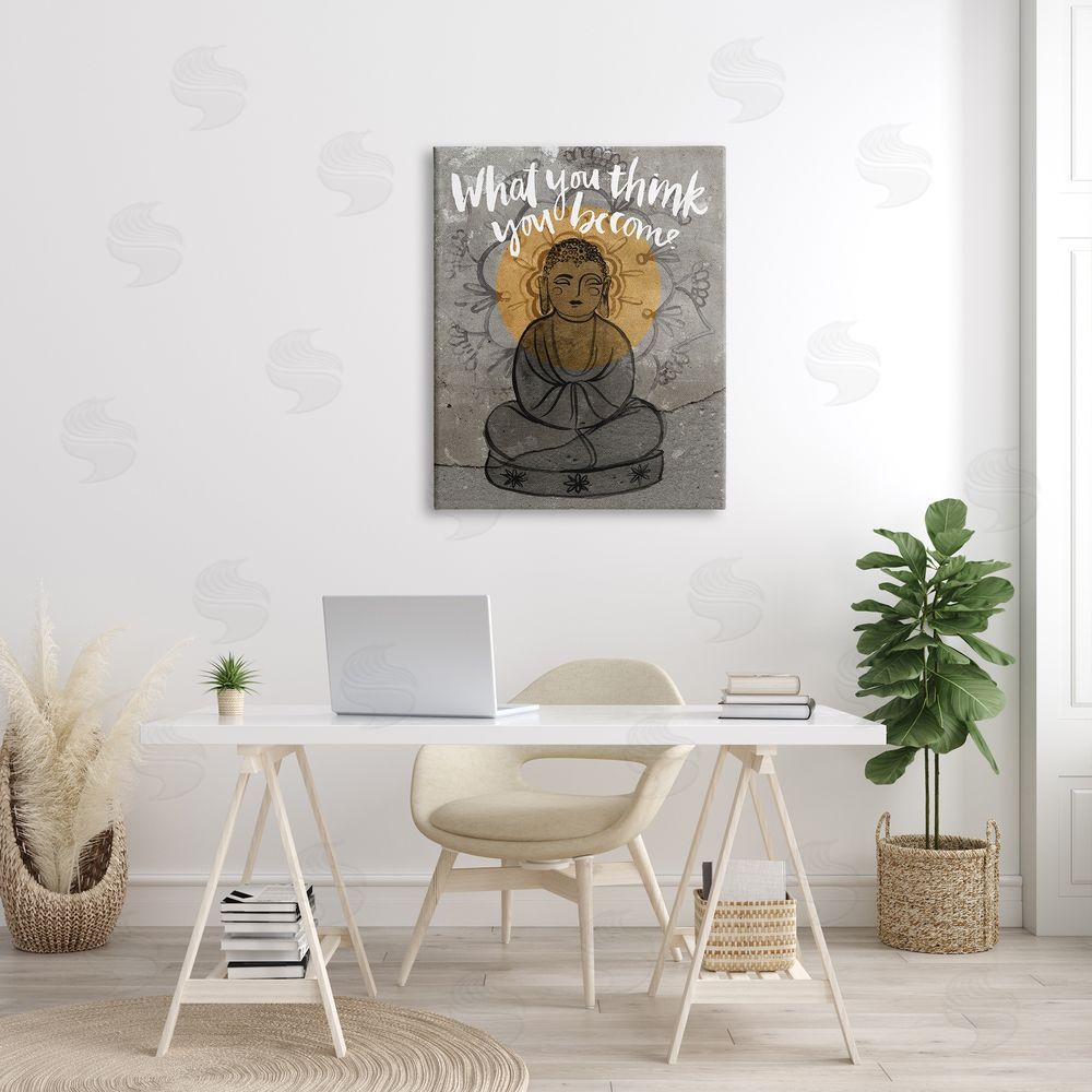Jennifer Paxton Parker What You Think You Become Phrase Floral Pattern Buddha