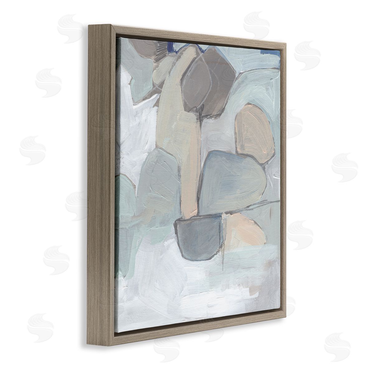 Jennifer Paxton Parker Abstract Neutral Geometric Shapes Round Rock Landscape Brown Floating Frame Canvas Wall Art Print