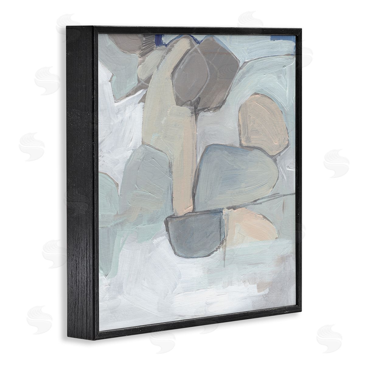 Jennifer Paxton Parker Abstract Neutral Geometric Shapes Round Rock Landscape Black Framed Glicee Wall Art Print