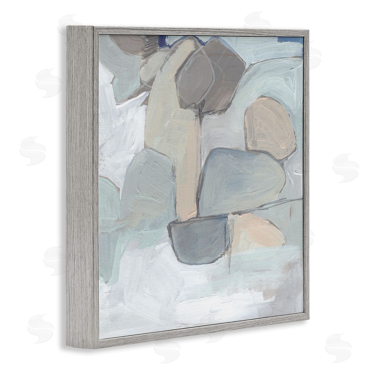 Jennifer Paxton Parker Abstract Neutral Geometric Shapes Round Rock Landscape Gray Framed Glicee Wall Art Print