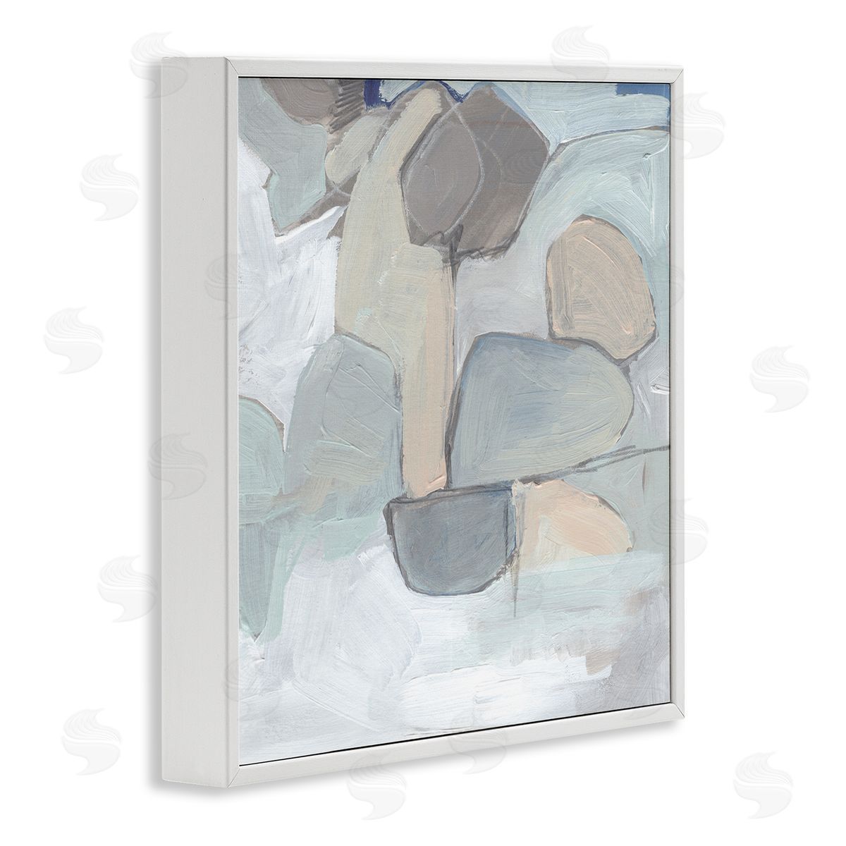 Jennifer Paxton Parker Abstract Neutral Geometric Shapes Round Rock Landscape White Framed Glicee Wall Art Print