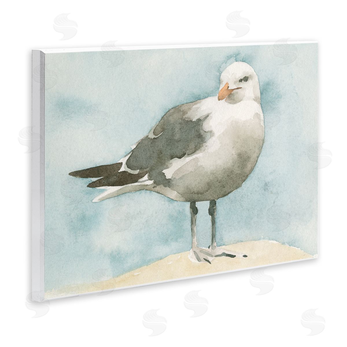 Emma Caroline Soft Focus Seagull On Waterfr_sideont Beige Blue