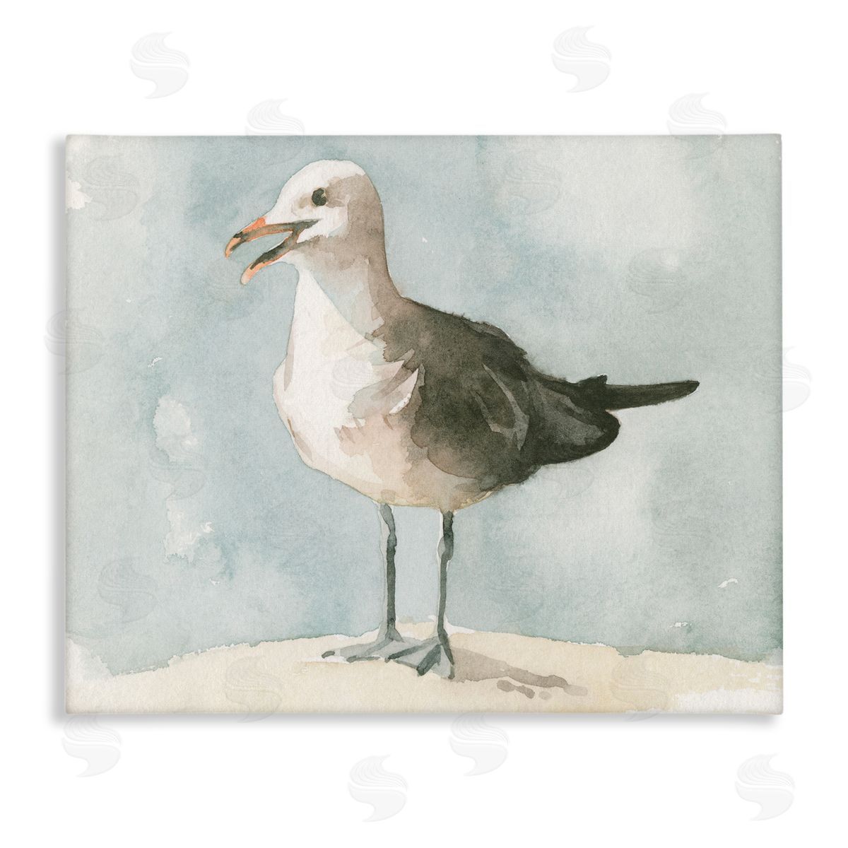 Emma Caroline Happy Seagull Soft Focus Resting On Beach 