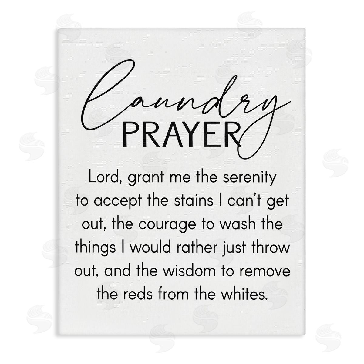 Lettered and Lined Laundry Prayer Faith Based Sentiment Home Cleaning Parody