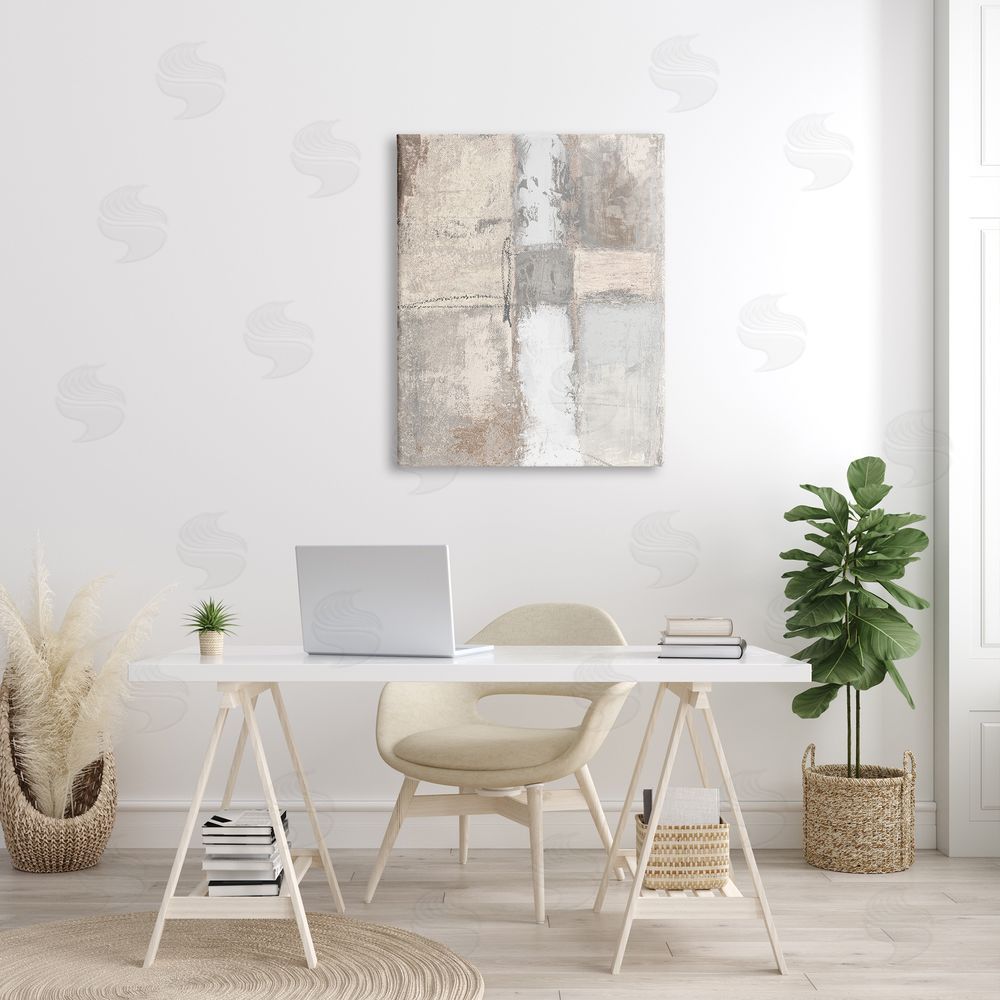 Michael Marcon Abstract Geometric Block Shapes Muddy Beige Tones