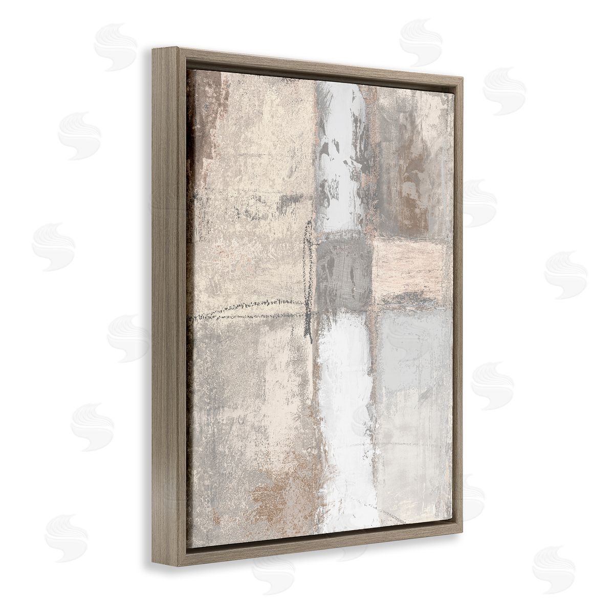 Michael Marcon Abstract Geometric Block Shapes Muddy Beige Tones