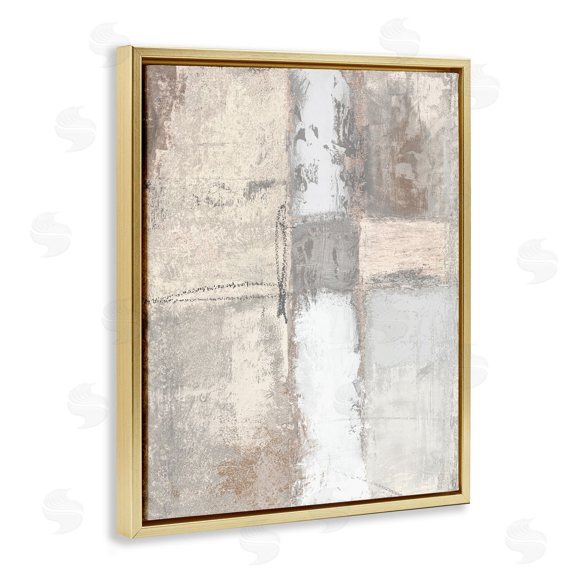 Michael Marcon Abstract Geometric Block Shapes Muddy Beige Tones