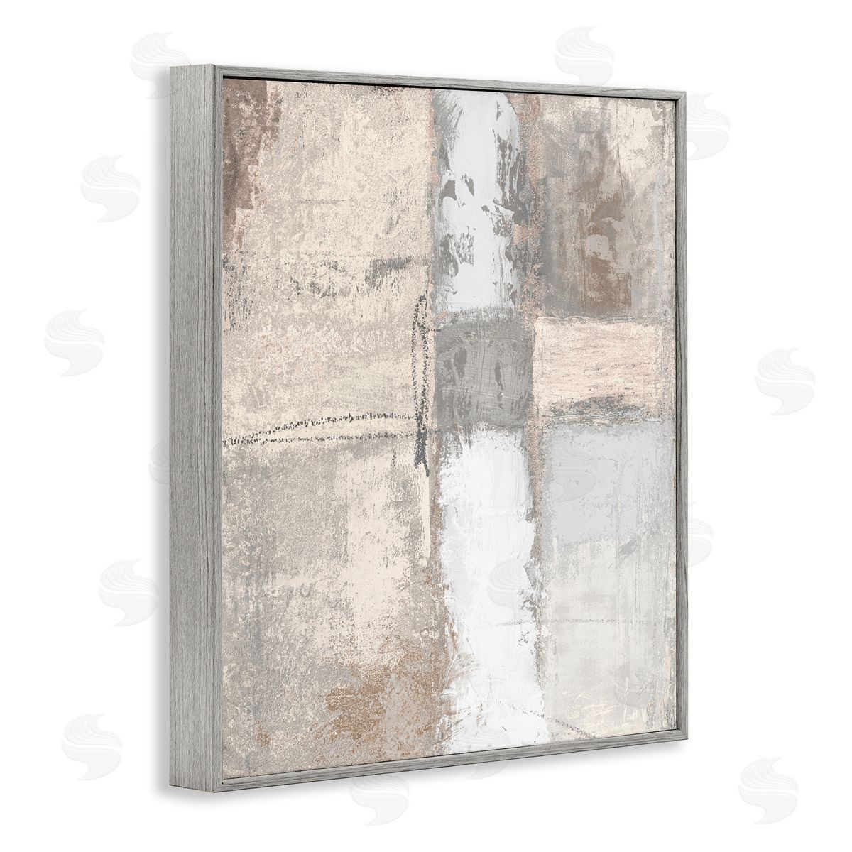 Michael Marcon Abstract Geometric Block Shapes Muddy Beige Tones