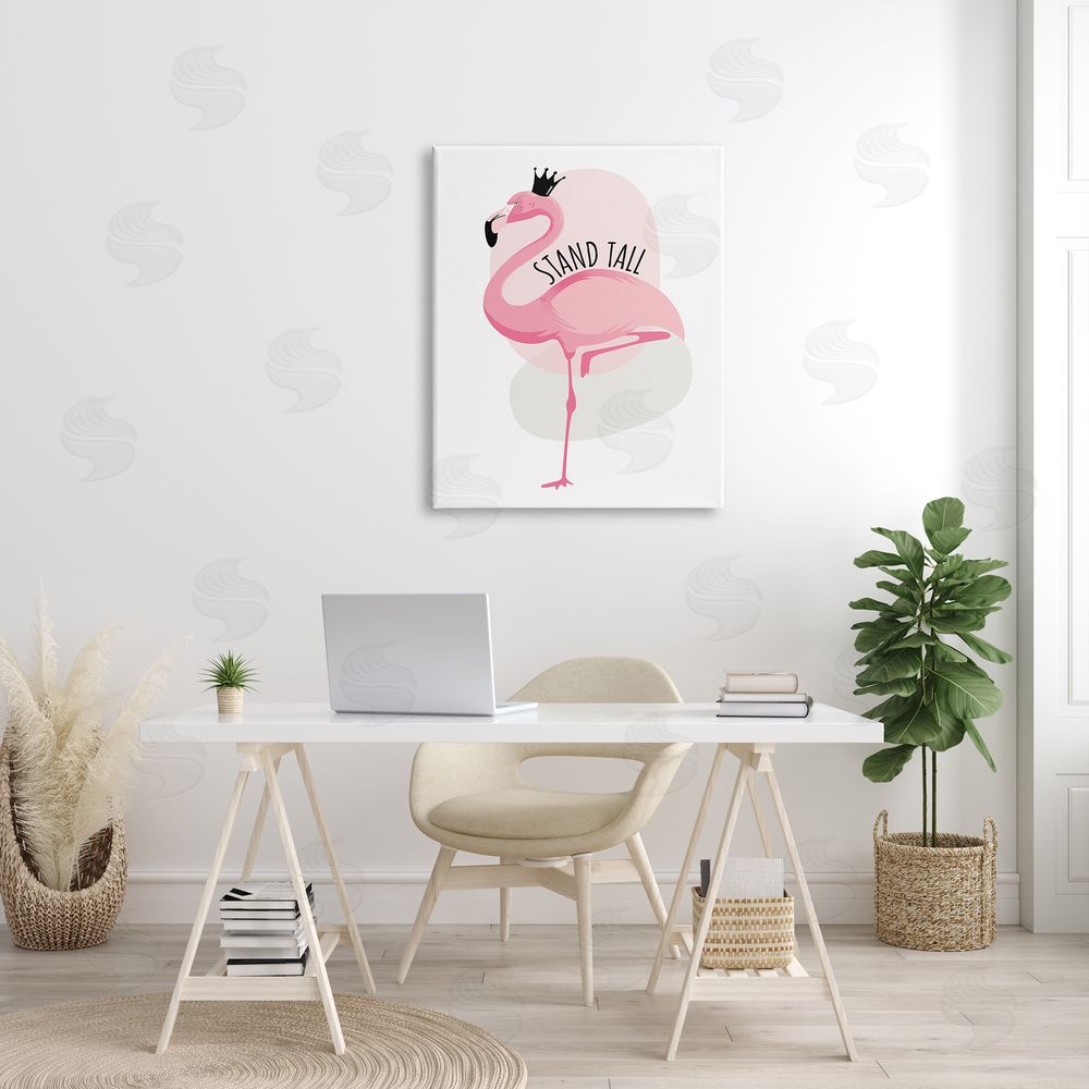 Ayse Stand Tall Quote Tropical Pink Flamingo Royal Crown