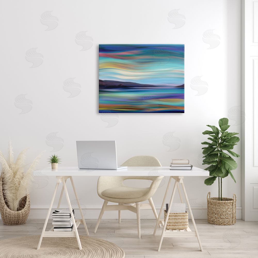 Annie Campbell Mountain Lake Landscape Fluid Abstract Waves