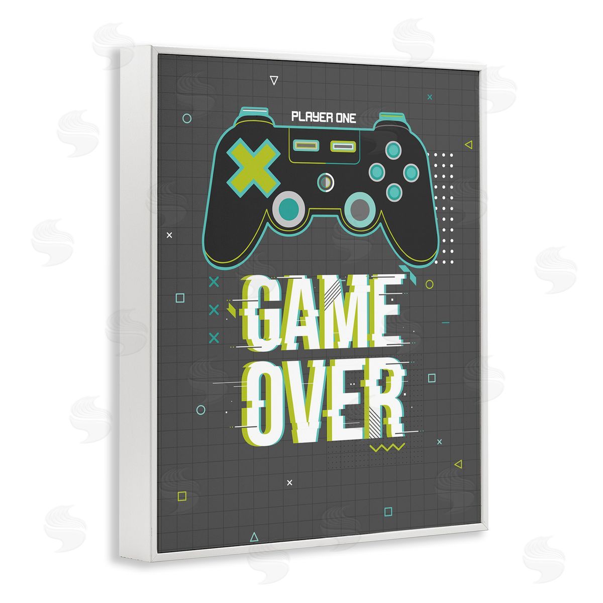 Angela Nickeas Game Over Phrase Video Game Controller Geometric Pattern
