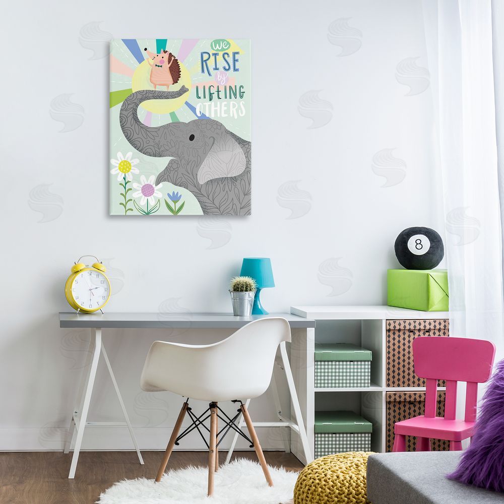 Arrolynn Weiderhold Rise By Lifting Others Sentiment Elephant Hedgehog Flowers