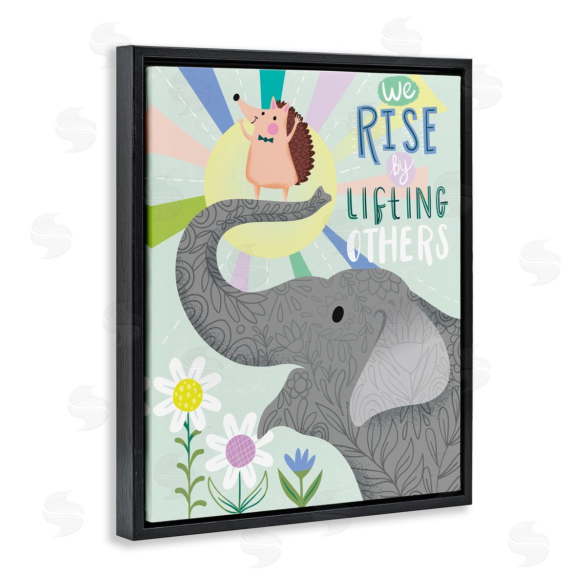 Arrolynn Weiderhold Rise By Lifting Others Sentiment Elephant Hedgehog Flowers