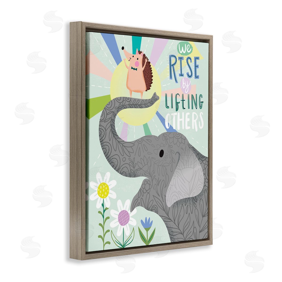 Arrolynn Weiderhold Rise By Lifting Others Sentiment Elephant Hedgehog Flowers