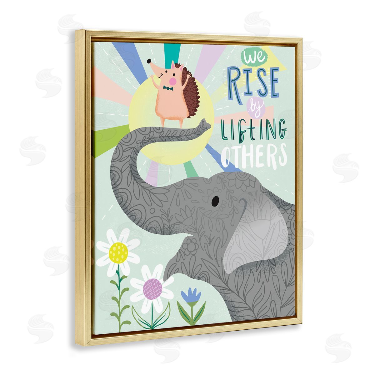 Arrolynn Weiderhold Rise By Lifting Others Sentiment Elephant Hedgehog Flowers