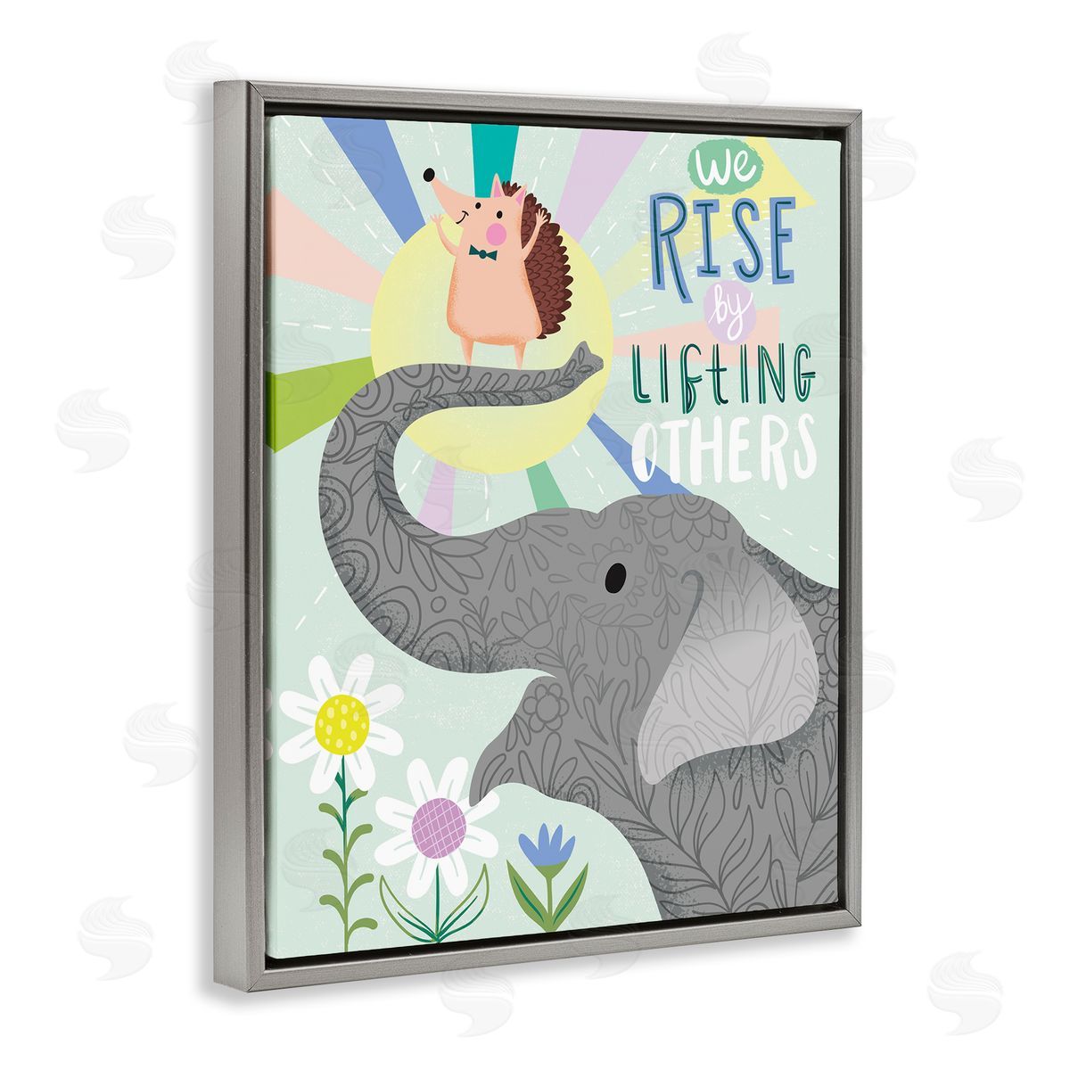 Arrolynn Weiderhold Rise By Lifting Others Sentiment Elephant Hedgehog Flowers
