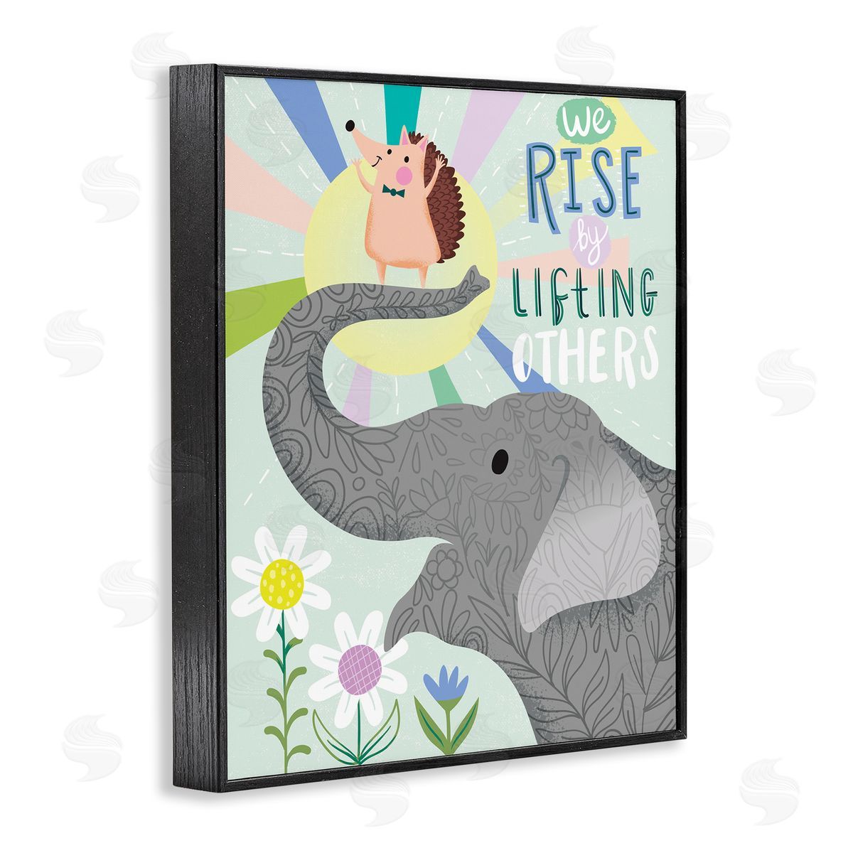 Arrolynn Weiderhold Rise By Lifting Others Sentiment Elephant Hedgehog Flowers