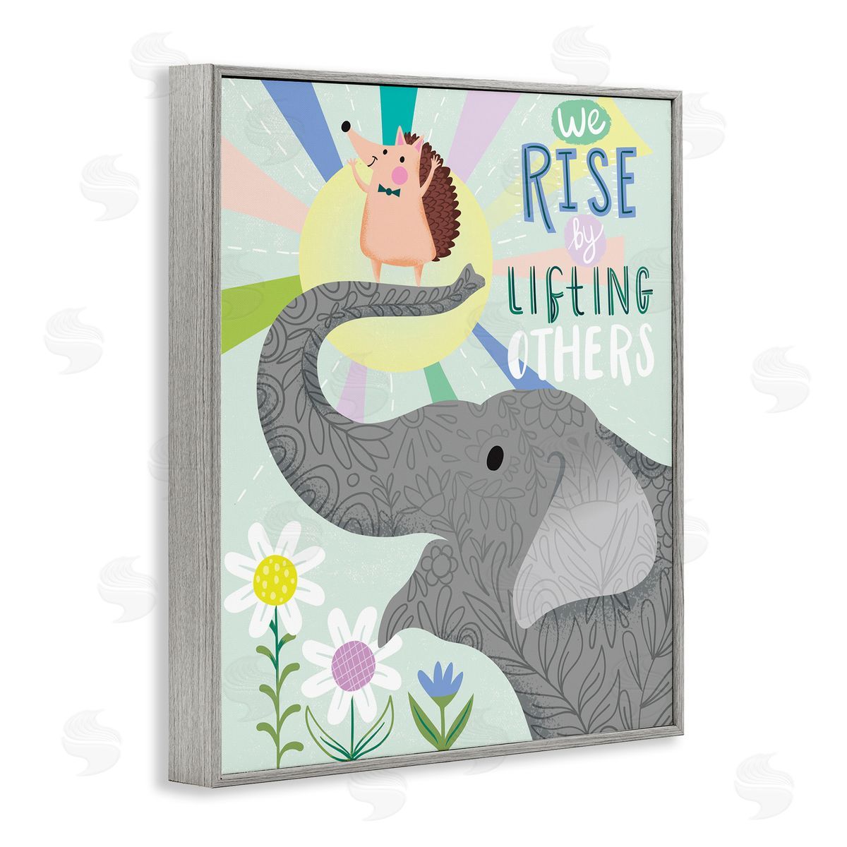 Arrolynn Weiderhold Rise By Lifting Others Sentiment Elephant Hedgehog Flowers