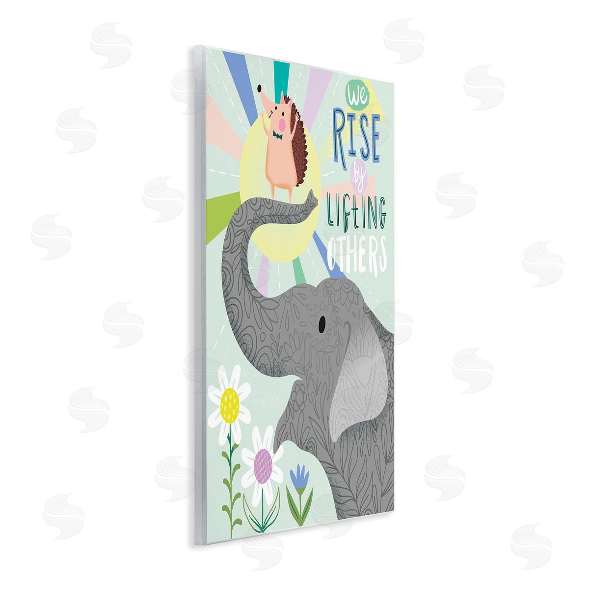 Arrolynn Weiderhold Rise By Lifting Others Sentiment Elephant Hedgehog Flowers