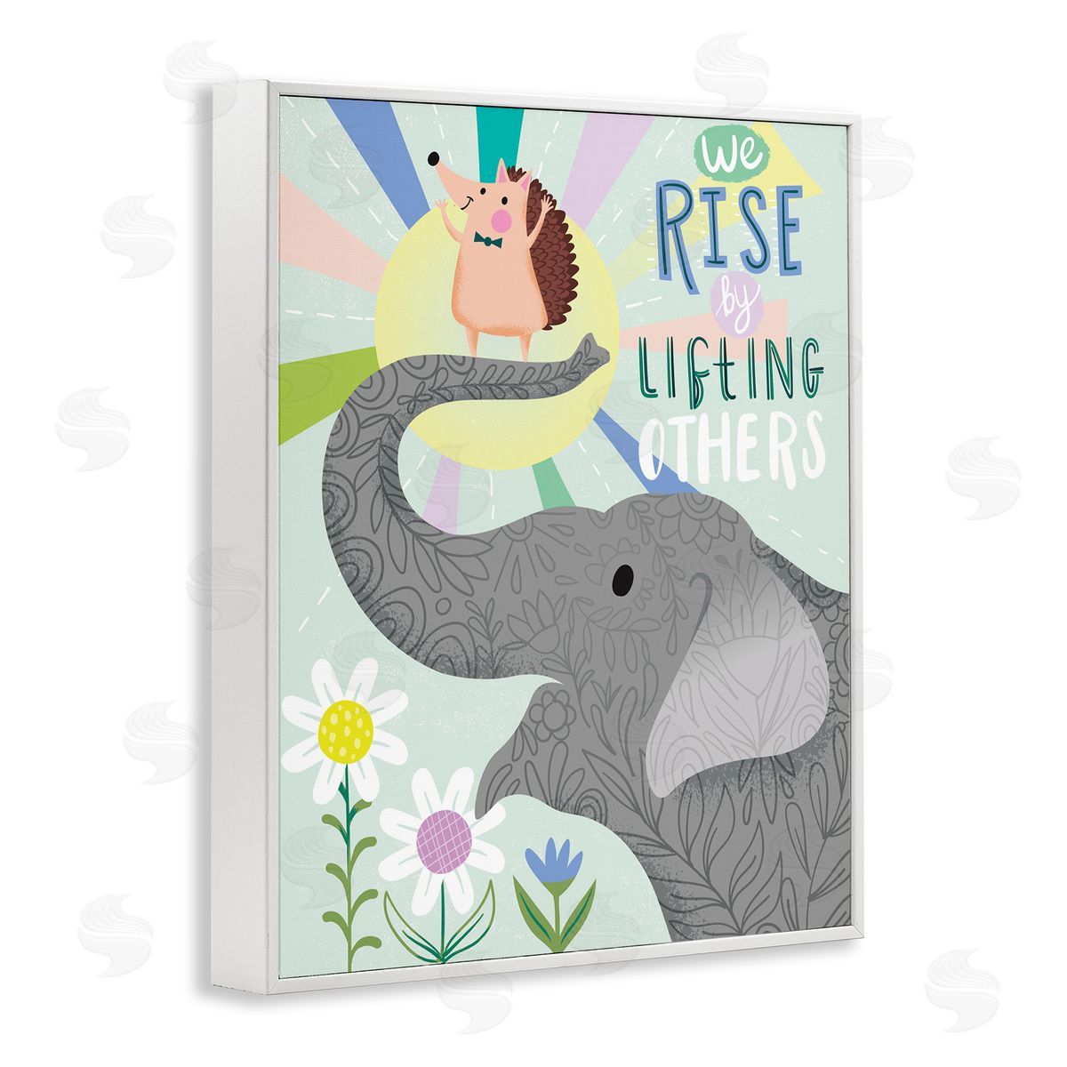 Arrolynn Weiderhold Rise By Lifting Others Sentiment Elephant Hedgehog Flowers