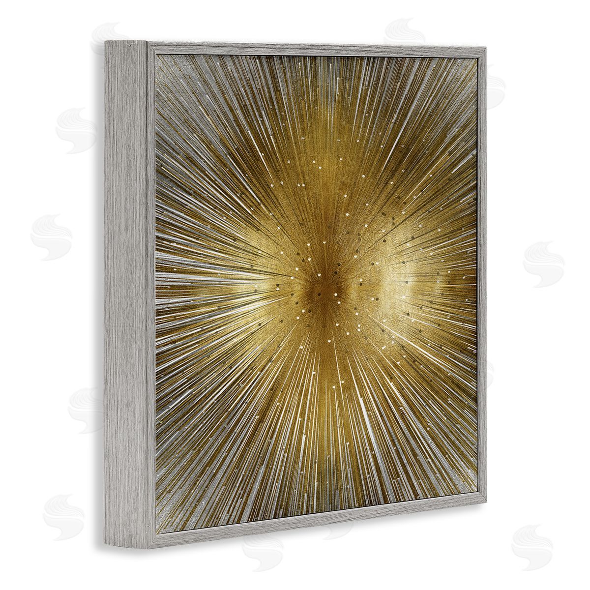 Abby Young Art Deco Abstract Sunburst Lines Polka Dots Gray Framed Glicee Wall Art Print