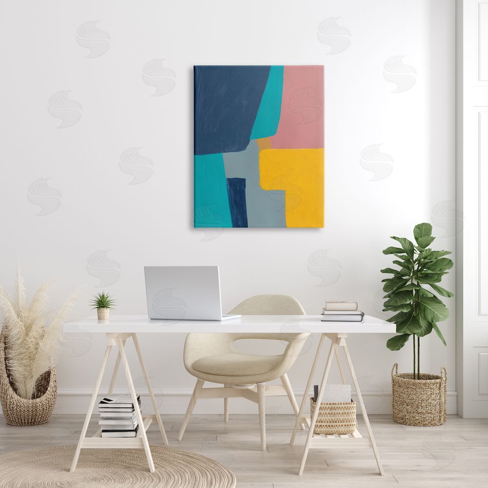 Bronwyn Baker Geometric Pop Abstract Shapes Pink Blue Yellow