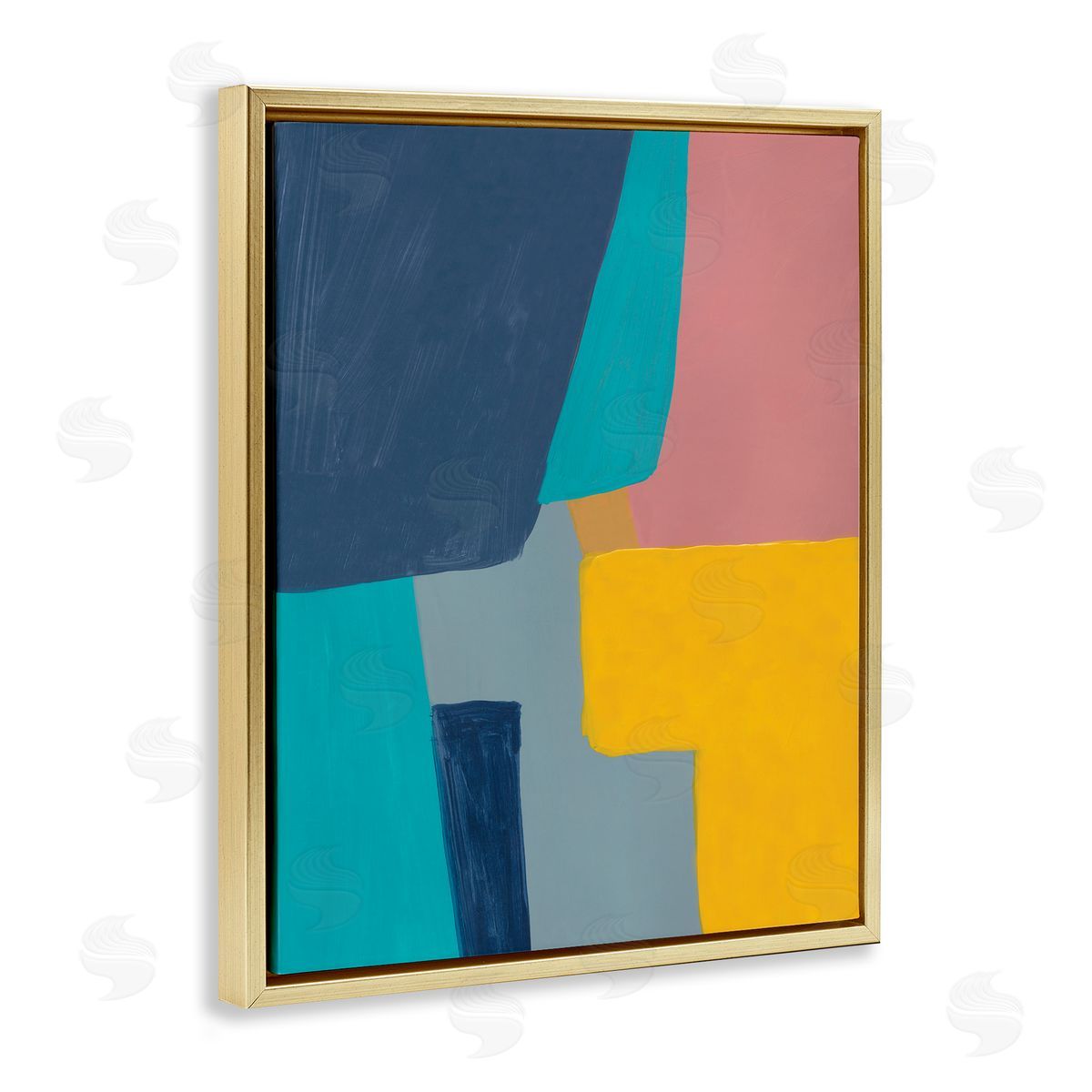 Bronwyn Baker Geometric Pop Abstract Shapes Pink Blue Yellow