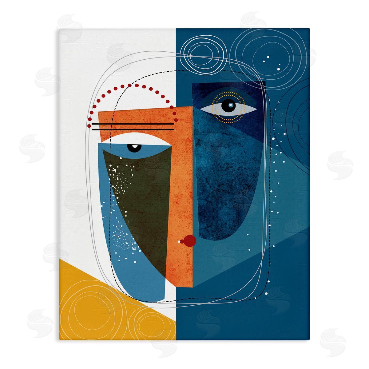 Ishita Banerjee Modern Facial Abstraction Contrasting Deco Eye Shapes