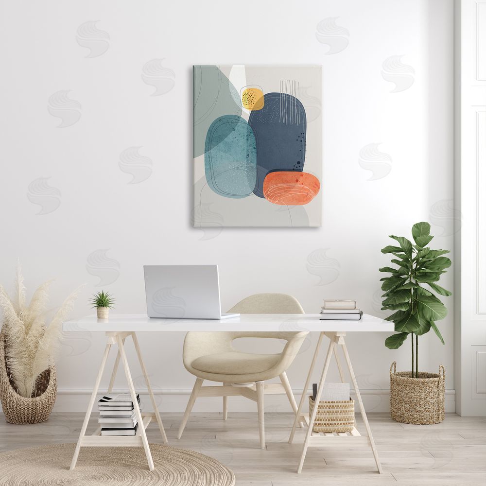 Ishita Banerjee Retro Stone Abstraction Deco Inspired Dotted Linework