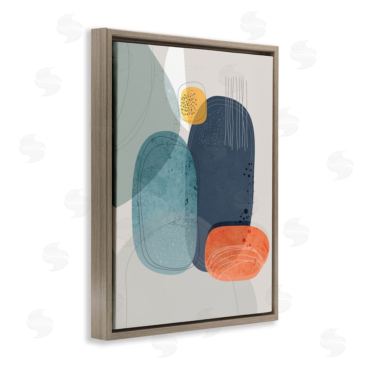 Ishita Banerjee Retro Stone Abstraction Deco Inspired Dotted Linework
