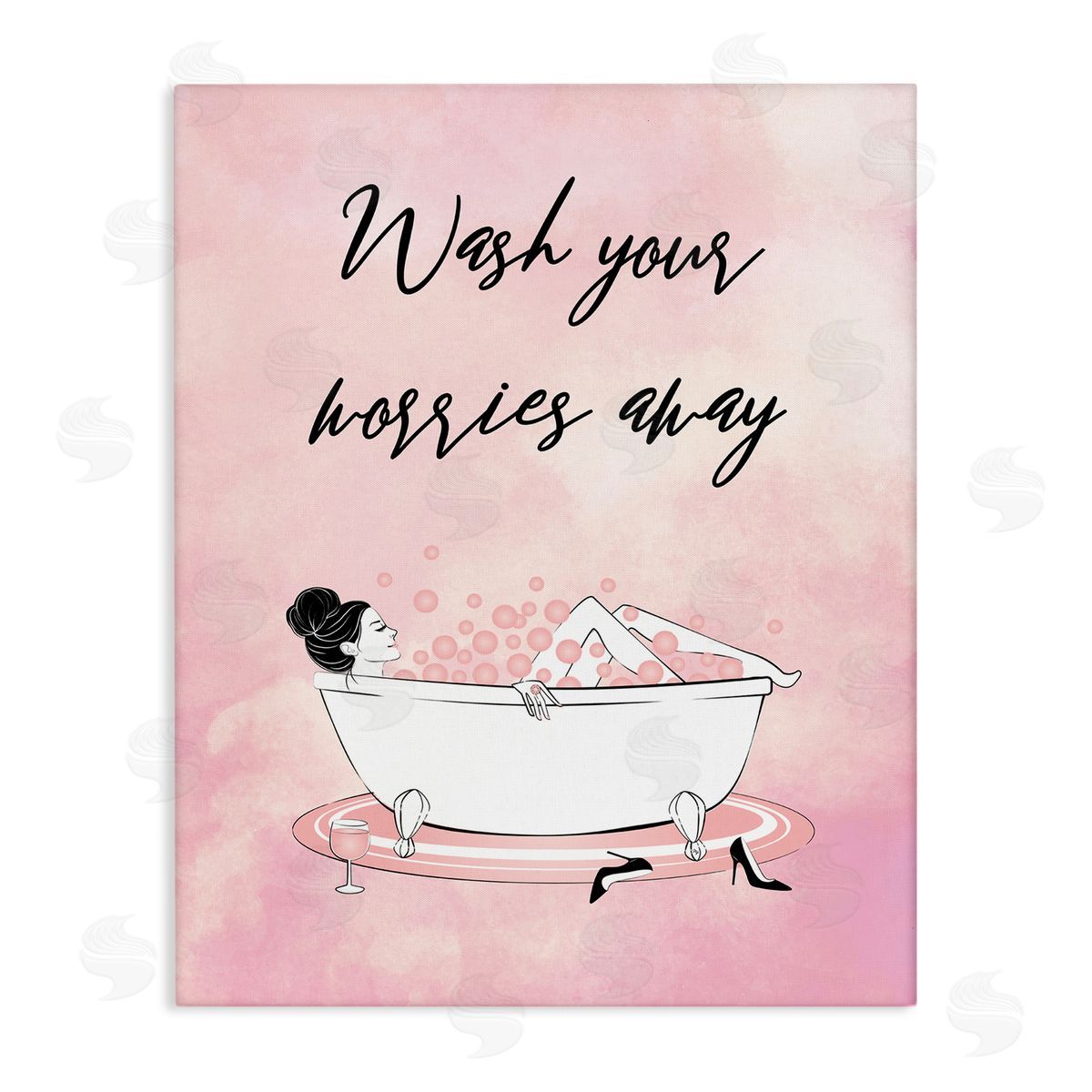Martina Pavlova Bubble Bath Glam Pink Bubbles Female Lounging