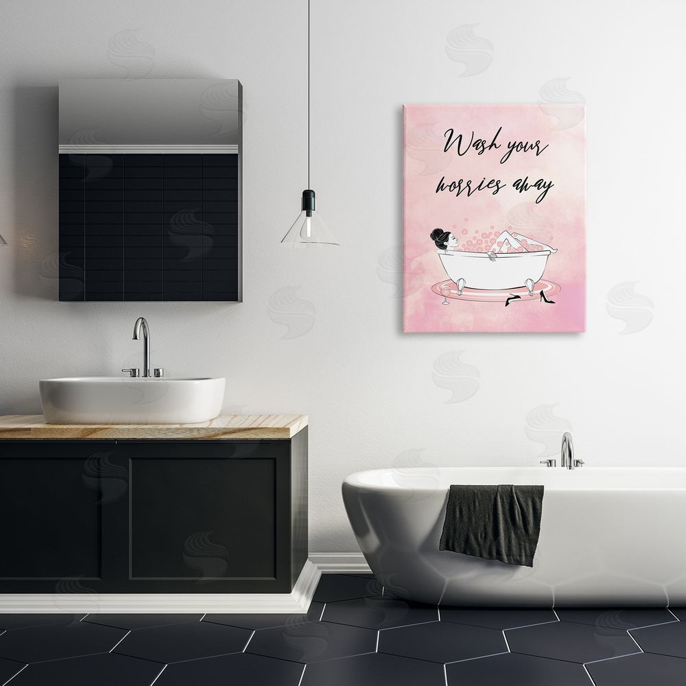 Martina Pavlova Bubble Bath Glam Pink Bubbles Female Lounging