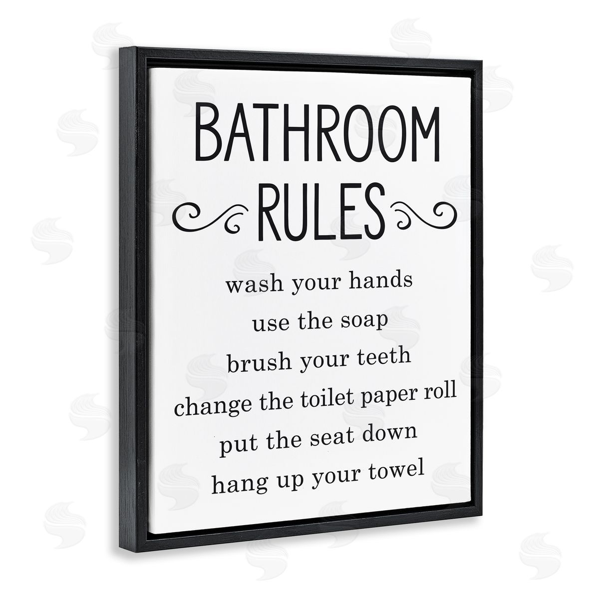 Lettered and Lined Minimal Bathroom Rules Sign Good Family Hygiene