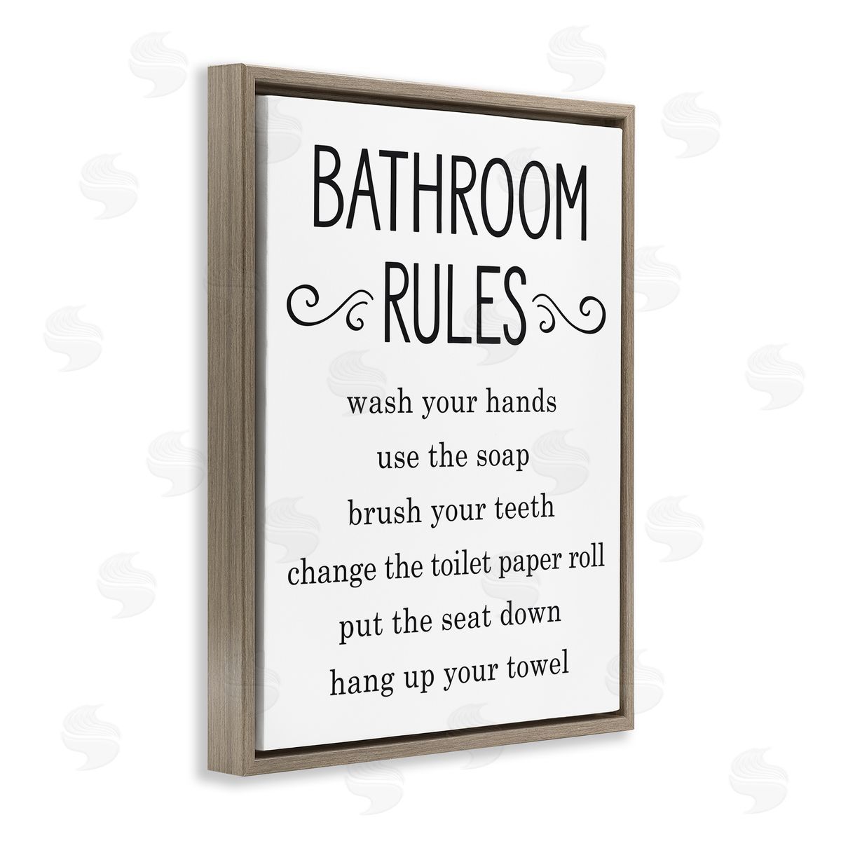 Lettered and Lined Minimal Bathroom Rules Sign Good Family Hygiene