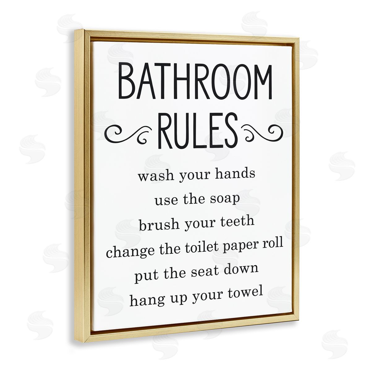 Lettered and Lined Minimal Bathroom Rules Sign Good Family Hygiene
