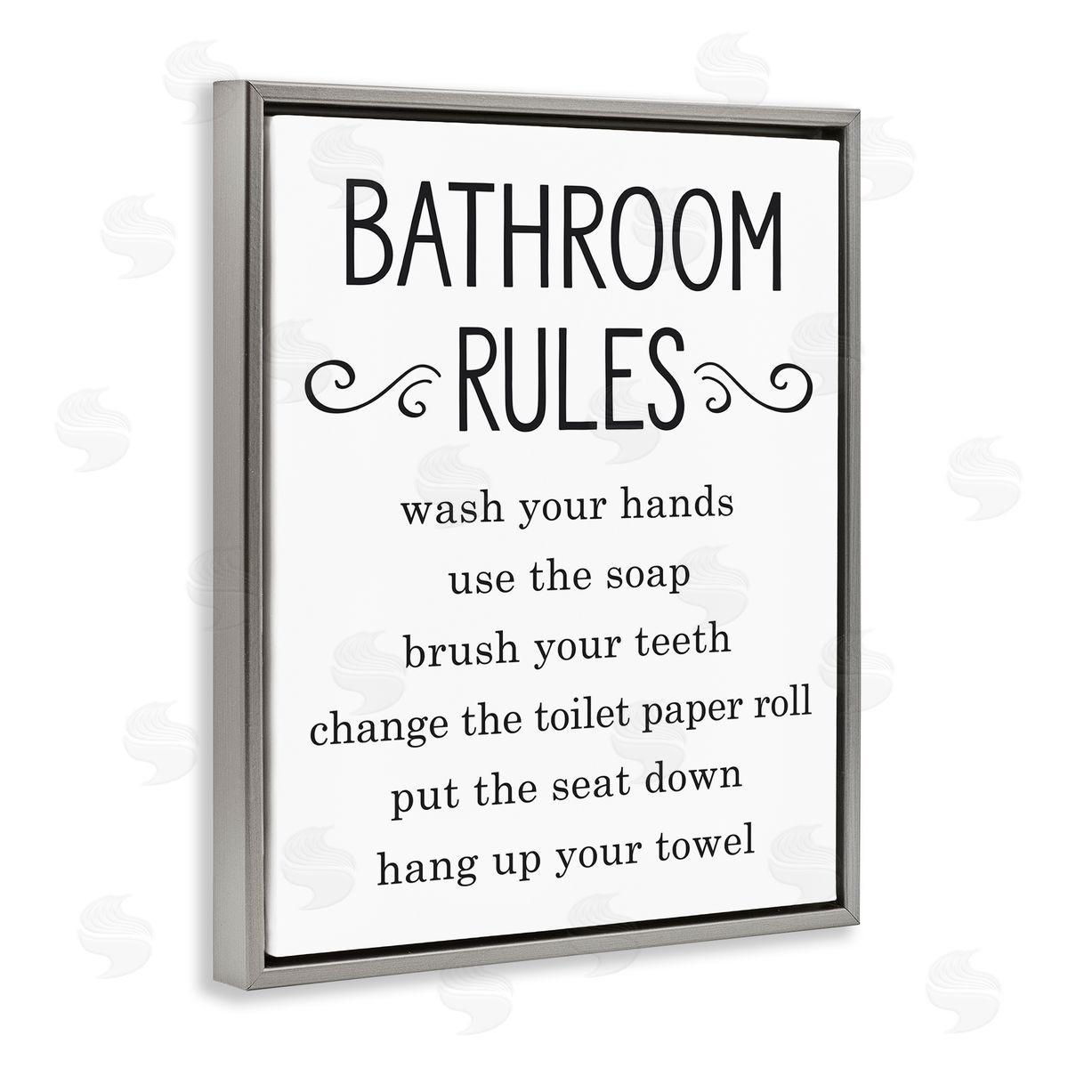 Lettered and Lined Minimal Bathroom Rules Sign Good Family Hygiene