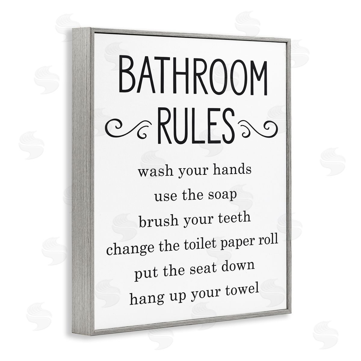 Lettered and Lined Minimal Bathroom Rules Sign Good Family Hygiene