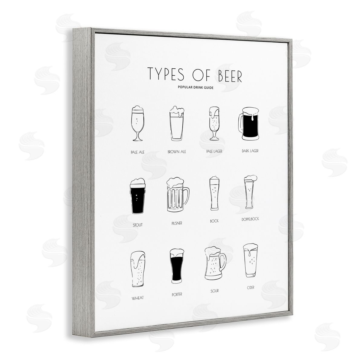 Martina Pavlova Beer Beverage Guide Modern Minimal Black White Chart