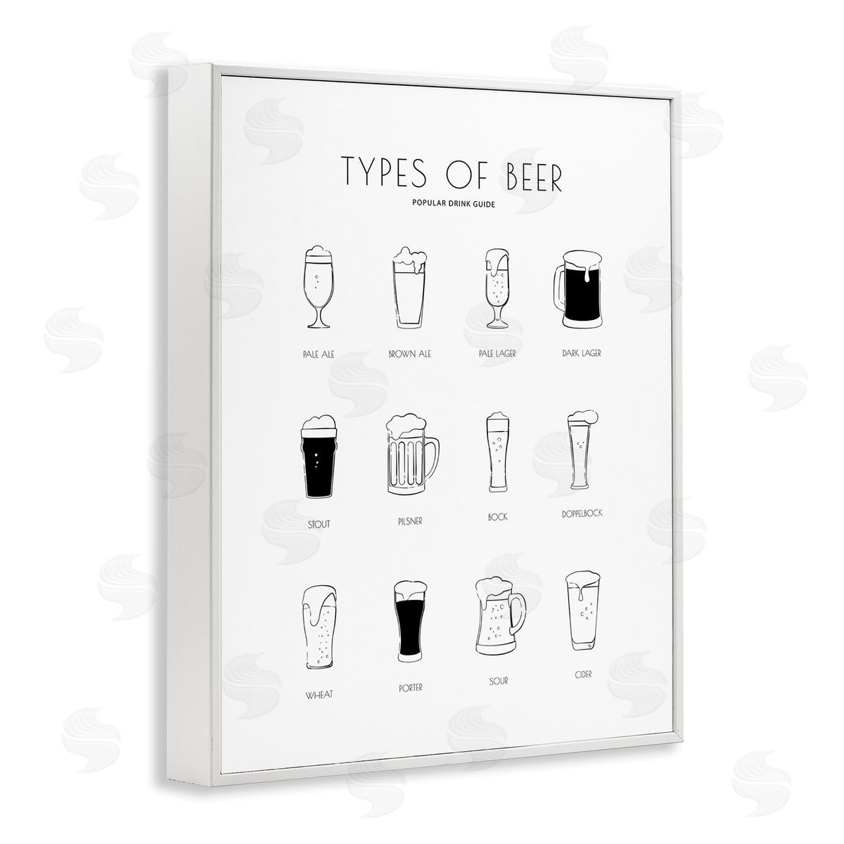 Martina Pavlova Beer Beverage Guide Modern Minimal Black White Chart