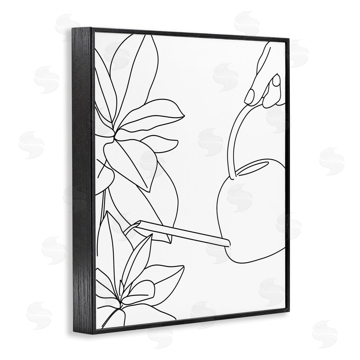 BlursByAI Watering Can and Spring Florals Modern Minimal Linework