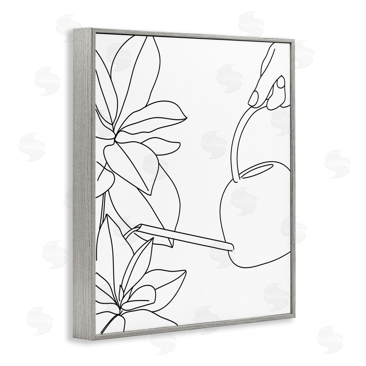 BlursByAI Watering Can and Spring Florals Modern Minimal Linework