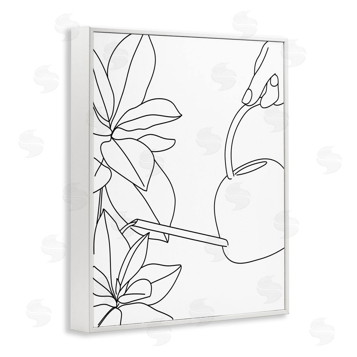 BlursByAI Watering Can and Spring Florals Modern Minimal Linework