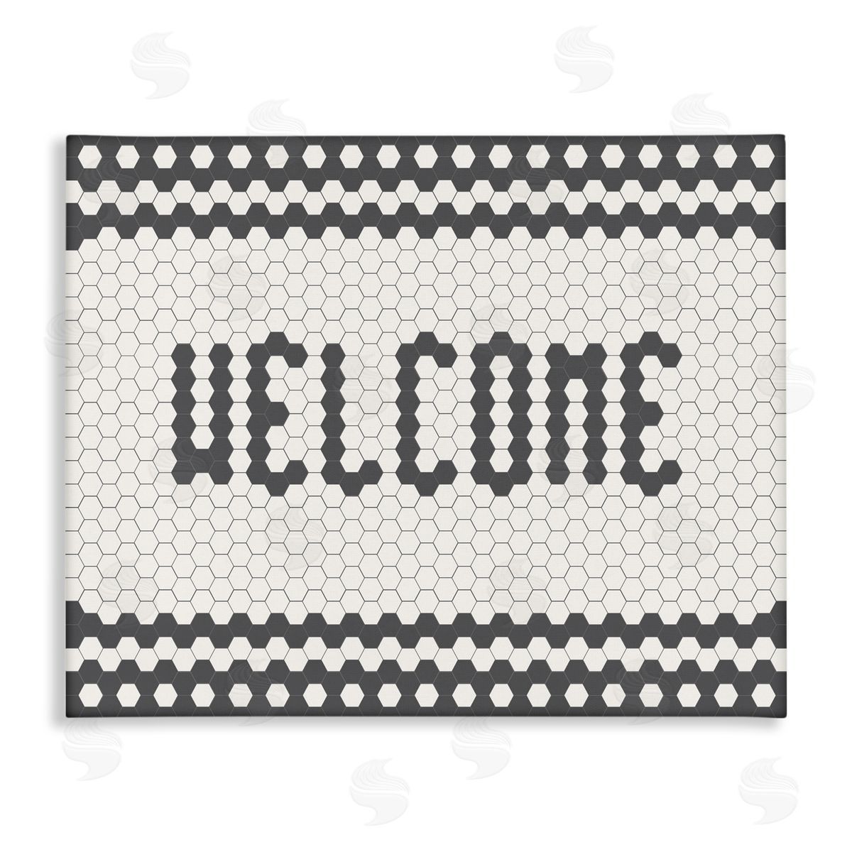 Caroline Alfr_sideeds Welcome Phrase Caf� Bistro Tile Geometric Pattern