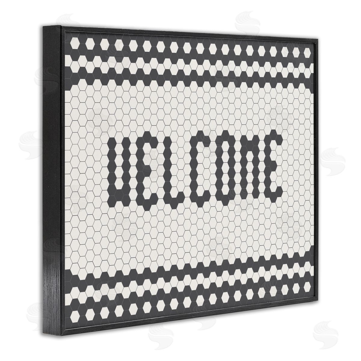 Caroline Alfr_sideeds Welcome Phrase Caf� Bistro Tile Geometric Pattern