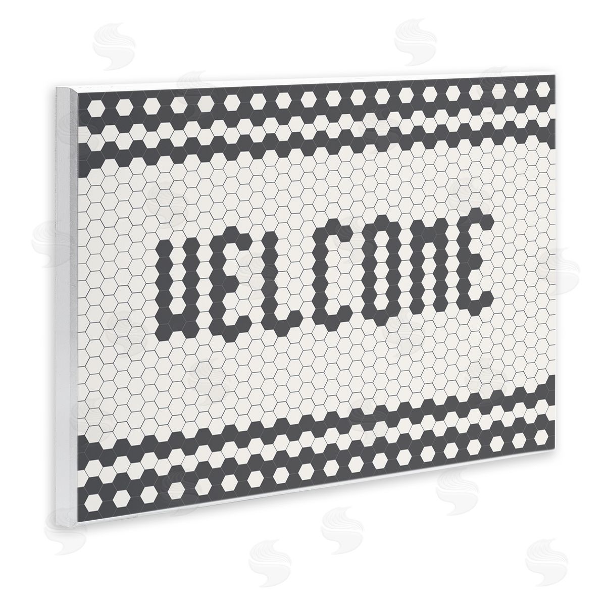 Caroline Alfr_sideeds Welcome Phrase Caf� Bistro Tile Geometric Pattern