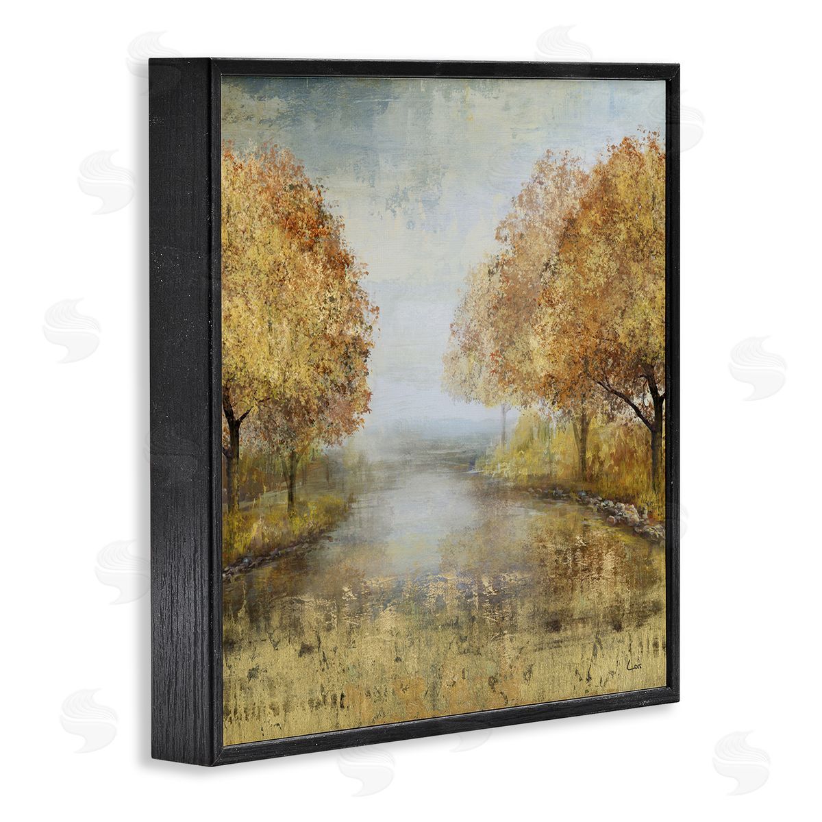 Carson Lyons Golden Autumn Tree Forest Landscape Contemporary Scene Black Framed Glicee Wall Art Print