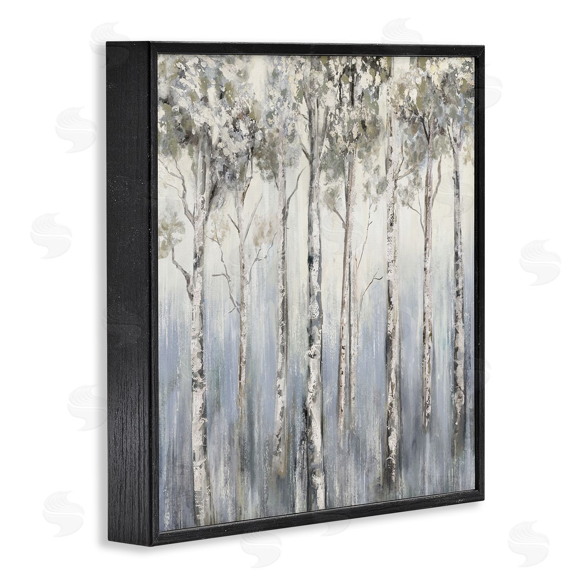 Carson Lyons Mystic White Birch Tree Forest White Grey Bark Black Framed Glicee Wall Art Print