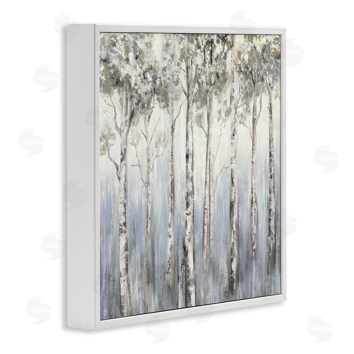 Carson Lyons Mystic White Birch Tree Forest White Grey Bark White Framed Glicee Wall Art Print