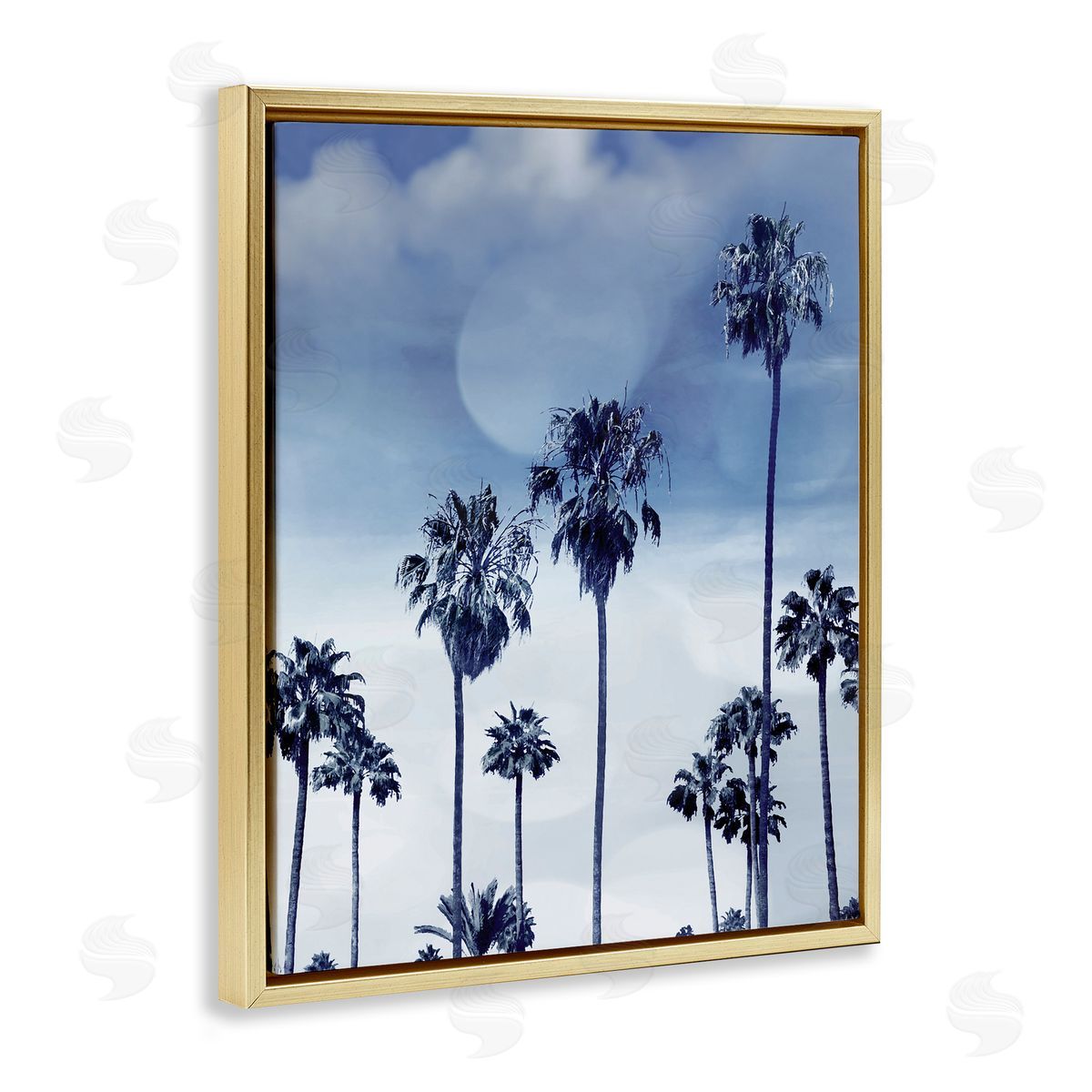 Devon Davis Tall Tropical Pine Trees Monochromatic Blue Landscape