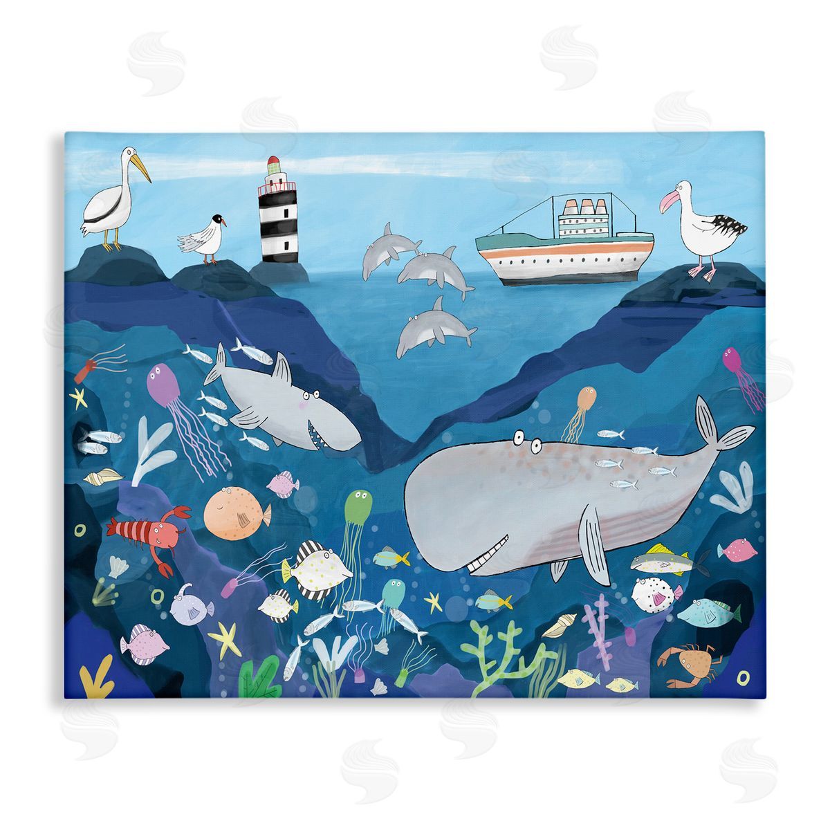 Carla Daly Underwater Wildlife Kid's Illustration Shark Whale Boat